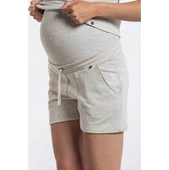 Love2wait Těhotenské kraťasy 2v1 Shorts Jog světle šedé bavlněné Velikost: XS