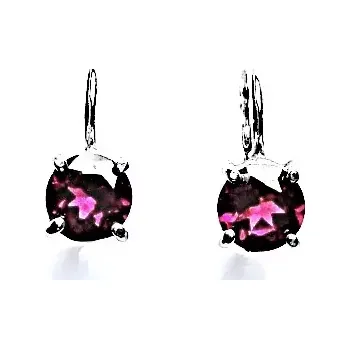 Náušnice Stříbrné náušnice zirkon rubín - NK1251 (Stříbrné náušnice s rubíny 6 mm)