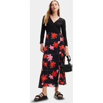 Dámské šaty Desigual Letní šaty Memphis 24SWVW37 Černá Regular Fit L