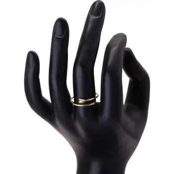 Prsten Prsten ze žlutého 14K zlata - zatočený šíp, rozpojená ramena prstenu - Velikost: 56