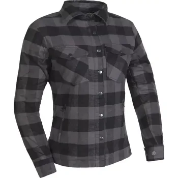 Moto bunda MBW Montana Lady GREY dámská, kevlarová flanelová košile na motorku s chrániči