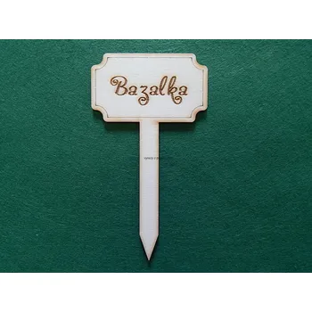 Výřez z překližky, 65b/I., BYLINKOVÝ ZÁPICH-BAZALKA, 8,2x15cm, 1ks