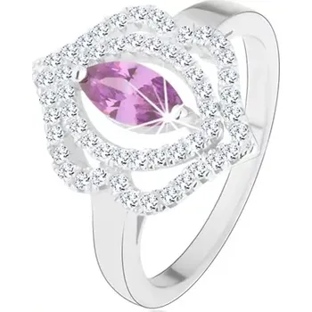 Prsten Prsten, stříbro 925, zirkonové zrnko - tanzanitový odstín, dvojitá obruba - Velikost: 54