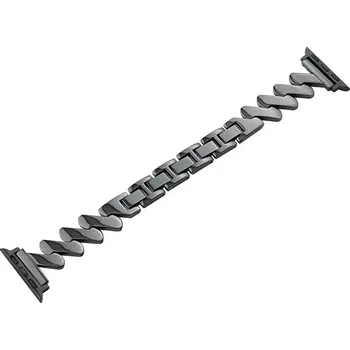 Příslušenství k chytrým hodinkám Vlnitý ocelový řemínek Apple Watch 42/44/45/46/49mm Barva: Černá