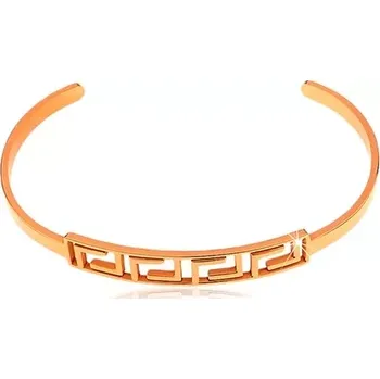 Náramek Náramek z chirurgické oceli s motivem řeckého klíče, měděná barva
