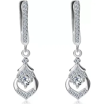Náušnice Náušnice - stříbro 925, kontura kapky s výřezem, zirkony v čirém odstínu