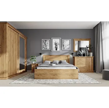 Komoda Sestava do ložnice GOLETA dub kraft zlatý