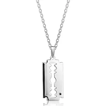 Náhrdelník Náhrdelník ze stříbra 925 - klasická žiletka, černý zirkon