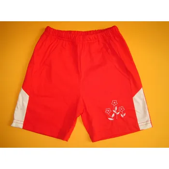 Dívčí kraťasy Arex, ČR Bavlněné kraťasy s výšivkou Barva: červená, Velikost: 110, Varianta: Motiv kytka