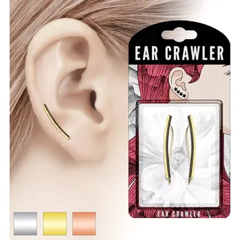 Náušnice Náušnice crawler - hladký lesklý oblouk, různé barvy - Barva: Zlatá