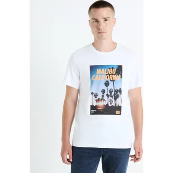 Pánské tričko Celio Tričko s potiskem - Pánské Celio bílá 2455070