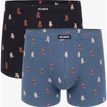 Boxerky Pánské boxerky ATLANTIC 2Pack - tmavě modrá/modrá Atlantic modrá 2678525