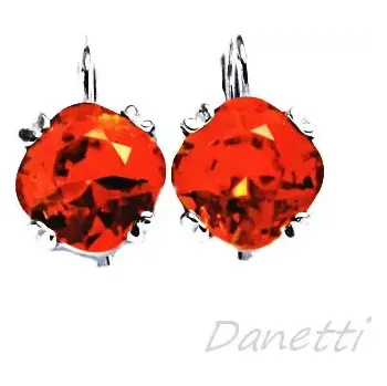 Náušnice Stříbrné náušnice Swarovski fireopal - NK1225 (Stříbrné náušnice se Swarovski krystaly)