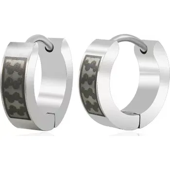 Náušnice Ocelové náušnice kroužky s černými esíčky