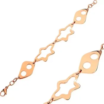 Náramek Náramek z chirurgické oceli měděné barvy, velké nepravidelné články