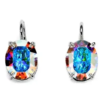 Náušnice Stříbrné náušnice Swarovski AB krystal - NK1242 (Stříbrné náušnice se Swarovski krystalem 10x8 mm)