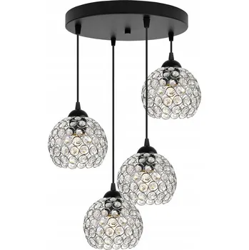 Závěsné svítidlo Crystal, 4x stříbrné křišťálové stínítko,
