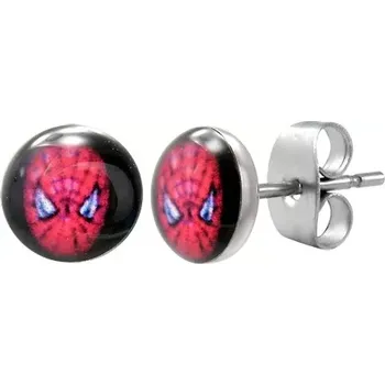 Náušnice Ocelové náušnice SPIDERMAN, puzetové zapínání
