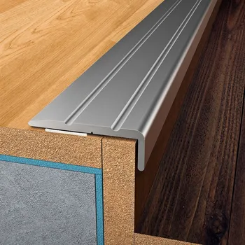 přechodová lišta BOHEMIA PROFIL Schodový profil 80/1, stříbrný, hliníkový, 9 × 25 × 2700 mm, samolepicí 80101