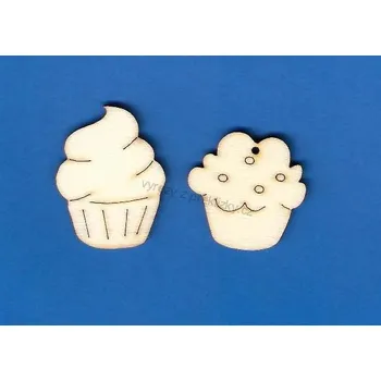 Stavební deska Výřez z překližky, O32/1, MUFFIN SE ŠLEHAČKOU, 2,8x3,7cm, 1ks