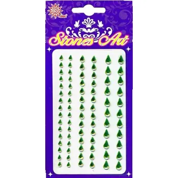 Dětské navlékací korálky Samolepicí kamínky - zelené kapky