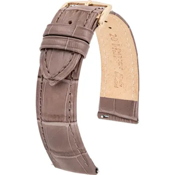 Řemínek na hodinky Kožený řemínek Hirsch Duke L 01028037-1, hnědý, teletina, délka L, Quick Release - 20 mm