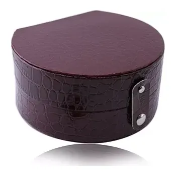 Šperkovnice Bordó šperkovnice - imitace krokodýlí kůže, půlkruhový tvar, patentové zapínání