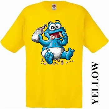 levné-dětské-tričko-potisk-cookie-monster Barva: Yellow - žlutá, velikost: 152
