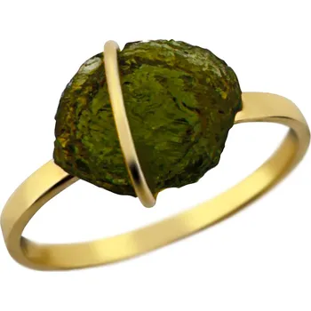 Prsten Vltavín Moldavite Zlatý prsten s vltavíny P27 0038 1,0 cm x 0,8 cm