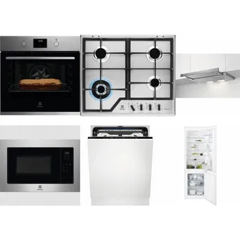 Set domácích spotřebičů ELECTROLUX KOFGH70TX + ELECTROLUX KGS64362XX + ELECTROLUX LFP326S + ELECTROLUX EMS4253TEX + ELECTROLUX EEM69410L + ELECTROLUX ENT6TF18S