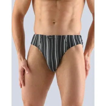 Trenýrky Pánské slipy s úzkým bokem GINO 70027P černá bílá XL/XXL