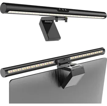 Lampička FK technics LED svítidlo na monitor 5W, 3000 - 6000 K, černé, 42cm, USB, stmívatelné