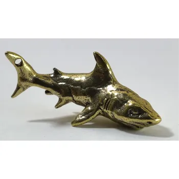 Žraločí klíčenka - přívěšek - Mosazní - Malá roztomilá dekorace. (Klíčenka žralok)