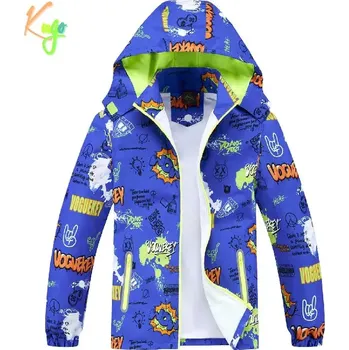 Chlapecká bunda Chlapecká šusťáková bunda nezateplená Kugo B2871, modrá (chlapecká jarní, podzimní bunda)