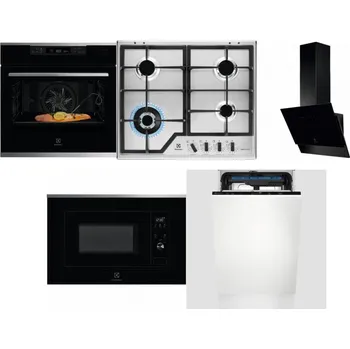 Set domácích spotřebičů ELECTROLUX KOBCS31X + ELECTROLUX KGS64362XX + ELECTROLUX LFV616K + ELECTROLUX LMS2203EMX + ELECTROLUX EEM23100L