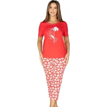 Dámské noční prádlo Dámské pyžamo 982 REGINA červená 4XL