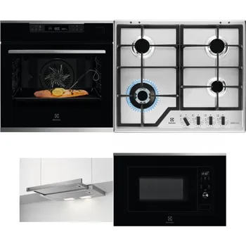 Set domácích spotřebičů ELECTROLUX KOBCS31X + ELECTROLUX KGS64362XX + ELECTROLUX LFP326S + ELECTROLUX LMS2203EMX