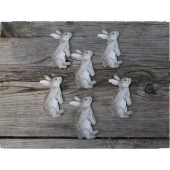 Velikonoční dekorace Králíček dřevěný potištěný