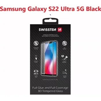 Telefonní příslušenství sklo swissten ultra durable 3d full glue glass samsung s908 galaxy s22 ultra 5g černé