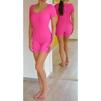Dámský overall Overal s rukávky neon růžová Velikost: M