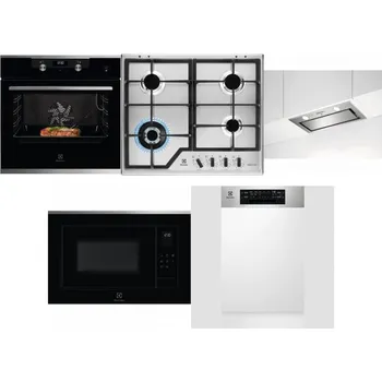 Set domácích spotřebičů ELECTROLUX KODEC75X2 + ELECTROLUX KGS64362XX + ELECTROLUX LFG716X + ELECTROLUX LMS4253TMX + ELECTROLUX EEM43300IX