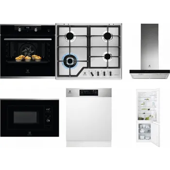 Set domácích spotřebičů ELECTROLUX KODEH70X + ELECTROLUX KGS64362XX + ELECTROLUX LFT766X + ELECTROLUX LMS2203EMX + ELECTROLUX EEM48300IX - přebaleno + ELECTROLUX ENT6TF18S