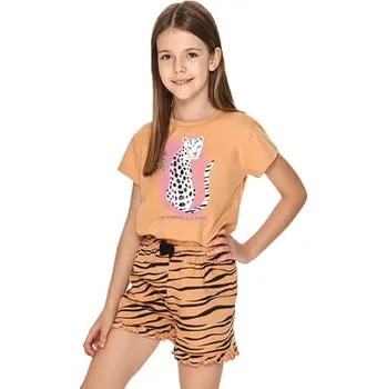 Chlapecké pyžamo Dívčí pyžamo Misza 2705/2706/3 TARO hnědá světlá 128