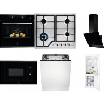 Set domácích spotřebičů ELECTROLUX KODEH70X + ELECTROLUX KGS64362XX + ELECTROLUX LFV616K + ELECTROLUX LMS2203EMX + ELECTROLUX EEA27200L + ELECTROLUX ENT6TF18S