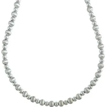 Náhrdelník Stříbrný náhrdelník se satinovanými kuličkami délka náhrdelníku 42+3cm