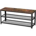 Policový botník KIRA II černá/přírodní, šířka 100 cm industriální