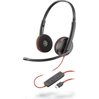 Sluchátka POLY Blackwire 3220 Headset Wired Head-band Office/Call center USB Type-C Black, Red (209749-22)