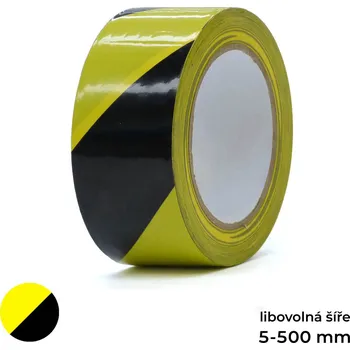 Výstražná páska PVC Scapa varianta: 38 mm x 33 m - žluto-černá - levá