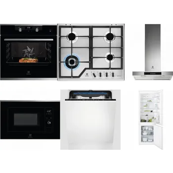 Set domácích spotřebičů ELECTROLUX KODEC75X2 + ELECTROLUX KGS64362XX + ELECTROLUX LFT426X + ELECTROLUX LMS2203EMX + ELECTROLUX EES48200L + ELECTROLUX ENT6TF18S