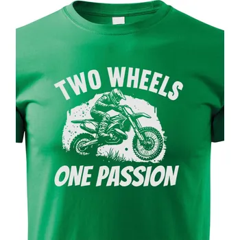 Chlapecké tričko Dětské tričko Two wheels one passion, Barva Zelená, Velikost 158 cm/12 roků, Canvas Dětské tričko Bezvatriko.cz 2412